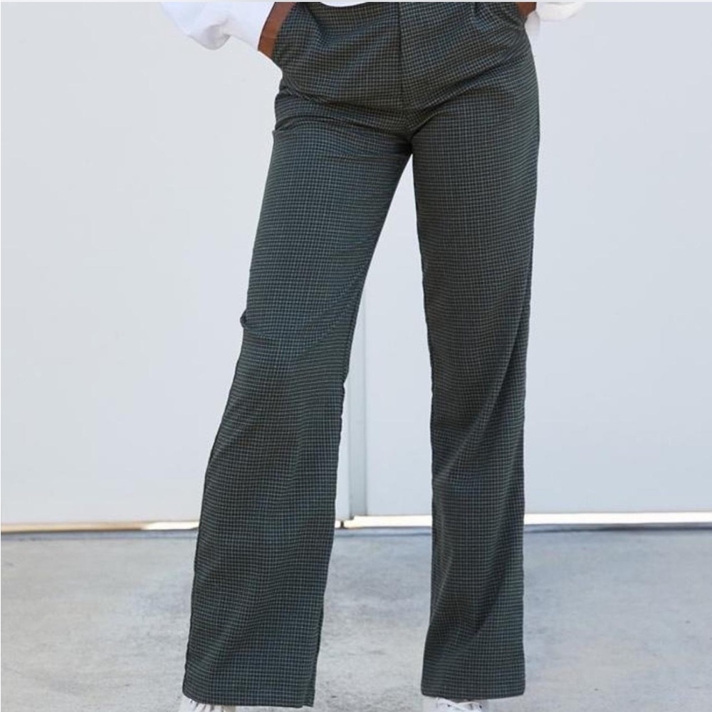 John Galt Brandy Melville Green Plaid Pants adjustable waist size 26 women - Picture 5 of 11
